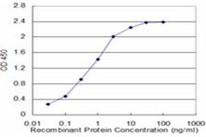 Detection limit for recombinant GST tagged ZFHX4 is approximately 0. (ZFHX4 antibody  (AA 2-93))