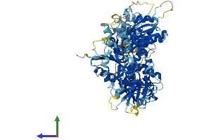 AlphaFold protein structure predicition of Mouse Recombinant Slfn14 Protein, UniprotID V9GXG1