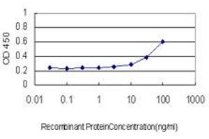 Detection limit for recombinant GST tagged LFNG is approximately 3ng/ml as a capture antibody.