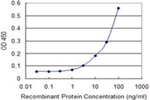 Detection limit for recombinant GST tagged HDAC3 is 1 ng/ml as a capture antibody. (HDAC3 antibody  (AA 1-428))