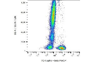Surface staining of human peripheral blood with anti-TCR alpha/beta (IP26) PerCP FC. (TCR alpha/beta antibody  (PerCP))