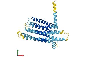 AlphaFold protein structure predicition of Mouse Recombinant Tas2r106 Protein, UniprotID Q7M724 (TAS2R106 Protein (AA 1-308) (His tag))