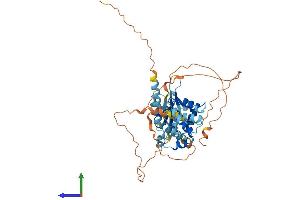 AlphaFold protein structure predicition of Human Recombinant GABPA Protein, UniprotID Q06546