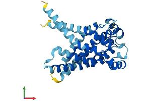 AlphaFold protein structure predicition of Mouse Recombinant Slc25a26 Protein, UniprotID Q5U680 (SLC25A26 Protein (AA 1-274) (His tag))