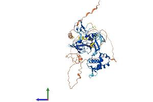 AlphaFold protein structure predicition of Mouse Recombinant Phf19 Protein, UniprotID Q9CXG9