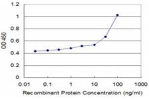 Detection limit for recombinant GST tagged HOXA6 is approximately 1ng/ml as a capture antibody. (HOXA6 antibody  (AA 31-130))