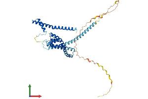 AlphaFold protein structure predicition of Human Recombinant KCNK4 Protein, UniprotID Q9NYG8 (KCNK4 Protein (AA 1-393) (His tag))