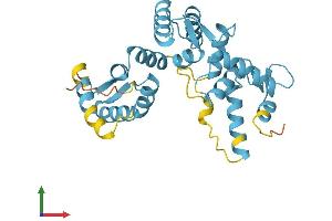 AlphaFold protein structure predicition of Human Recombinant SCGN Protein, UniprotID O76038