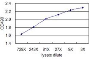 Standard curve using 293T overexpression lysate (non-denatured) as an analyte. (HMGB2 (Human) Matched Antibody Pair)