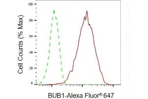 Flow cytometric analysis of BUB1 expression in HAP-1 cells using BUB1 antibody (ABIN7797803), 1:2,000). (Recombinant BUB1 antibody)