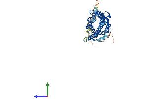 AlphaFold protein structure predicition of Mouse Recombinant Aplnr Protein, UniprotID Q9WV08 (Apelin Receptor Protein (APLNR) (AA 1-377) (His tag))