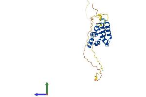 AlphaFold protein structure predicition of Mouse Recombinant Edaradd Protein, UniprotID Q8VHX2