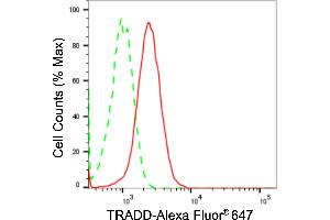 Flow cytometric analysis of TRADD expression in HT- cells using TRADD antibody (ABIN7800568), 1:2,000). (Recombinant TRADD antibody)