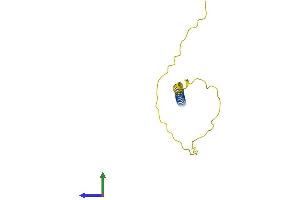 AlphaFold protein structure predicition of Mouse Recombinant Hrct1 Protein, UniprotID Q9D6B9 (HRCT1 Protein (AA 1-109) (His tag))