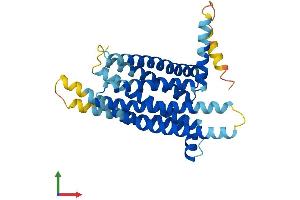 AlphaFold protein structure predicition of Mouse Recombinant Tas2r102 Protein, UniprotID Q7M717 (TAS2R102 Protein (AA 1-329) (His tag))