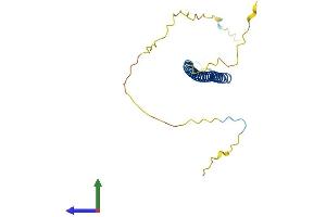 AlphaFold protein structure predicition of Mouse Recombinant Bloc1s3 Protein, UniprotID Q5U5M8 (BLOC1S3 Protein (AA 1-195) (His tag))