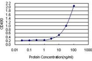Sandwich ELISA detection sensitivity ranging from 1 ng/mL to 100 ng/mL. (MPP3 (Human) Matched Antibody Pair)