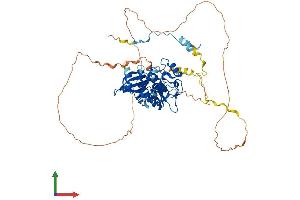 AlphaFold protein structure predicition of Mouse Recombinant Pak4 Protein, UniprotID Q8BTW9 (PAK4 Protein (AA 1-593) (His tag))