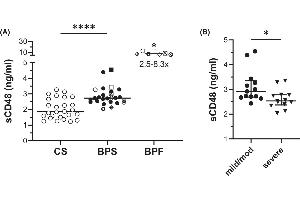 Serum levels of sCD48 are elevated in BP.
