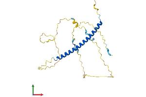 AlphaFold protein structure predicition of Human Recombinant INO80E Protein, UniprotID Q8NBZ0