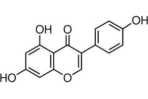 Chemical structure of Genistein , a Tyrosine kinase inhibitor.