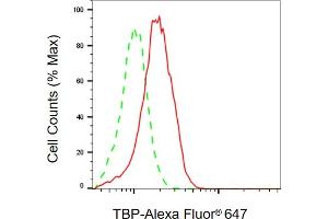 Flow cytometric analysis of TBP expression in HAP-1 cells using TBP antibody (ABIN7800516), 1:2,000). (TBP antibody)