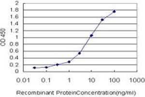 Detection limit for recombinant GST tagged SEMA4D is approximately 0. (SEMA4D/CD100 antibody  (AA 115-224))