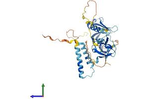 AlphaFold protein structure predicition of Mouse Recombinant Skap2 Protein, UniprotID Q3UND0 (SKAP2 Protein (AA 1-358) (His tag))