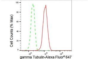 Flow cytometric analysis of gamma Tubulin expression in HepG2 cells using gamma Tubulin antibody (ABIN7800670), 1:2,000). (Recombinant gamma Tubulin antibody)
