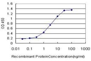 Detection limit for recombinant GST tagged DLX5 is approximately 0. (DLX5 antibody  (AA 1-110))