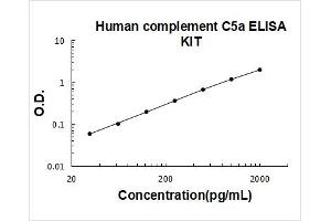 Human complement C5a PicoKine ELISA Kit standard curve