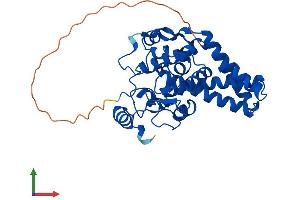AlphaFold protein structure predicition of Mouse Recombinant Scd3 Protein, UniprotID Q99PL7 (Scd3 Protein (AA 1-359) (His tag))