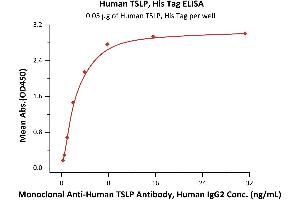 ELISA image for Thymic Stromal Lymphopoietin (TSLP) (AA 29-159) (Active) protein (His tag) (ABIN6253595)