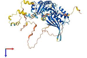 AlphaFold protein structure predicition of Mouse Recombinant Donson Protein, UniprotID Q9QXP4