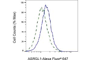 Flow cytometric analysis of ASRGL1 expression in HeLa cells using ASRGL1 antibody (ABIN7797660), 1:2,000). (ASRGL1 antibody)