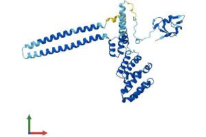 AlphaFold protein structure predicition of Mouse Recombinant Rmnd5b Protein, UniprotID Q91YQ7 (RMND5B Protein (AA 1-393) (His tag))