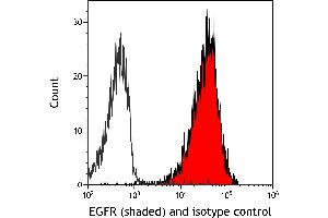 Flow Cytometry (FACS) image for anti-Epidermal Growth Factor Receptor (EGFR) (C-Term) antibody (ABIN7795642) (Recombinant EGFR antibody  (C-Term))