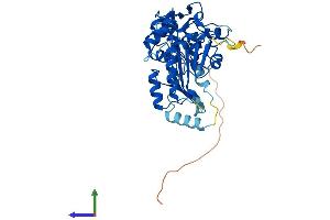 AlphaFold protein structure predicition of Human Recombinant DNMT3L Protein, UniprotID Q9UJW3 (DNMT3L Protein (AA 1-386) (His tag))