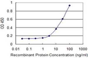 Detection limit for recombinant GST tagged TRIM26 is 1 ng/ml as a capture antibody. (TRIM26 antibody  (AA 146-240))