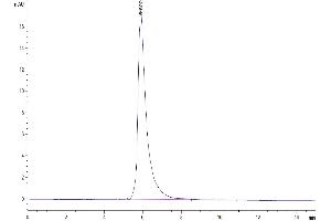 Size-exclusion chromatography-High Pressure Liquid Chromatography (SEC-HPLC) image for butyrophilin, Subfamily 3, Member A3 (BTN3A3) (AA 30-248) protein (His tag) (ABIN7273979)