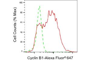 Flow cytometric analysis of Cyclin B1 expression in HepG2 cells using Cyclin B1 antibody (ABIN7798188), 1:2,000).