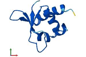 AlphaFold protein structure predicition of Human Recombinant ABRACL Protein, UniprotID Q9P1F3