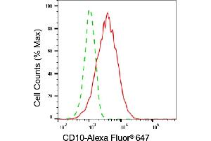 Flow cytometric analysis of CD10 expression in HT- cells using CD10 antibody (ABIN7799367), 1:2,000). (Recombinant MME antibody)