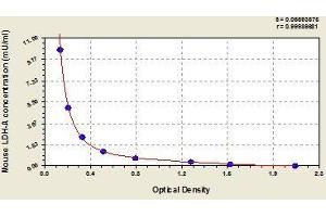 Typical standard curve (Lactate Dehydrogenase A ELISA Kit)