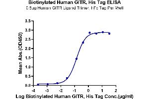 ELISA image for Tumor Necrosis Factor Receptor Superfamily, Member 18 (TNFRSF18) (AA 26-161) protein (His-Avi Tag,Biotin) (ABIN7274788)