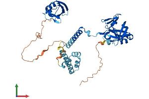 AlphaFold protein structure predicition of Human Recombinant DDI1 Protein, UniprotID Q8WTU0 (DDI1 Protein (AA 1-396) (His tag))