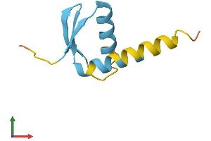 AlphaFold protein structure predicition of Mouse Recombinant Gtf2h5 Protein, UniprotID Q8K2X8