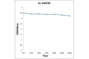 Antigen: 2 µg/100 µL Primary: Antiserum, 1:500, 1:1000, 1:2000, 1:4000, 1:8000, 1:16000, 1:32000, Secondary: HRP conjugated Rabbit Anti-Goat IgG at 1: 5000, TMB staining Read the data in Microplate Reader by 450 nm. (PVRL4 antibody  (AA 151-250))