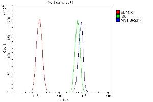 Flow Cytometry analysis of A431 cells using anti-MNT antibody (ABIN7601555). (MNT antibody  (AA 381-564))