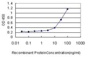 Detection limit for recombinant GST tagged ZNF394 is approximately 3ng/ml as a capture antibody. (ZNF394 antibody  (AA 1-561))